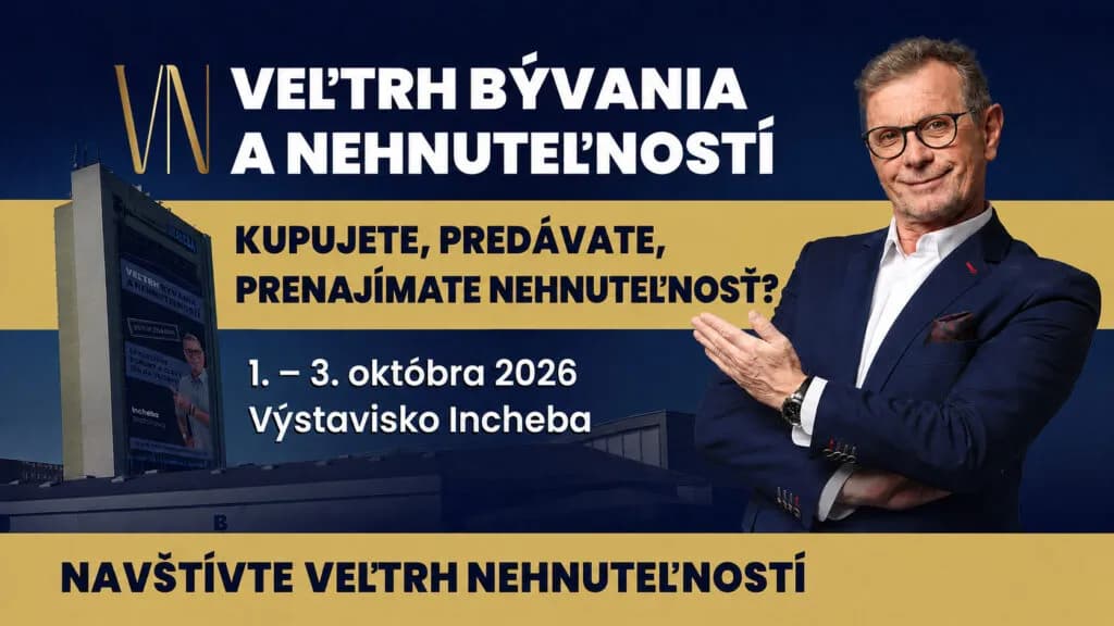 Pozvánka na Veľtrh bývania a nehnuteľností 1. až 3. októbra 2026 vo výstavisku Incheba